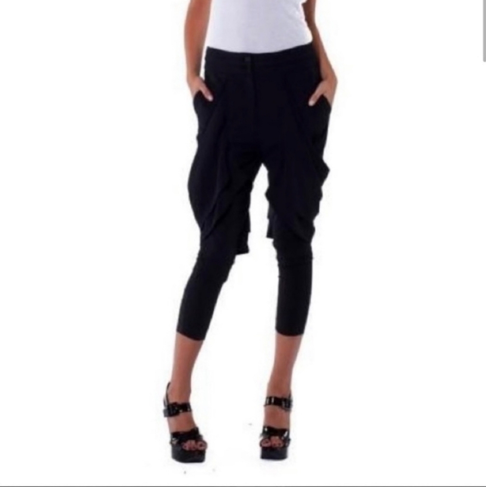 Alice + Olivia Button Cuff Olive Green Zen Cropped Pants